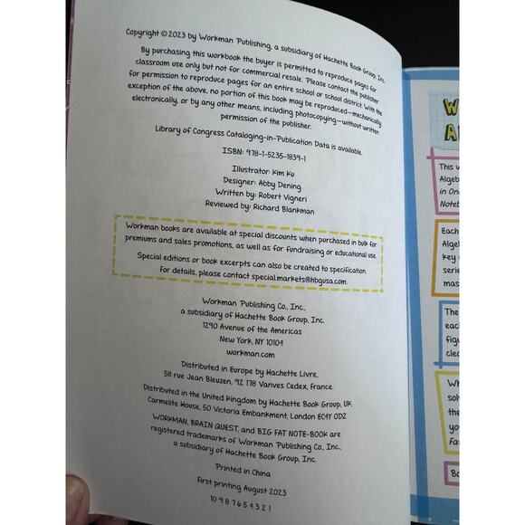 The Big Fat High School Algebra 1 Workbook New - Picture 4 of 4